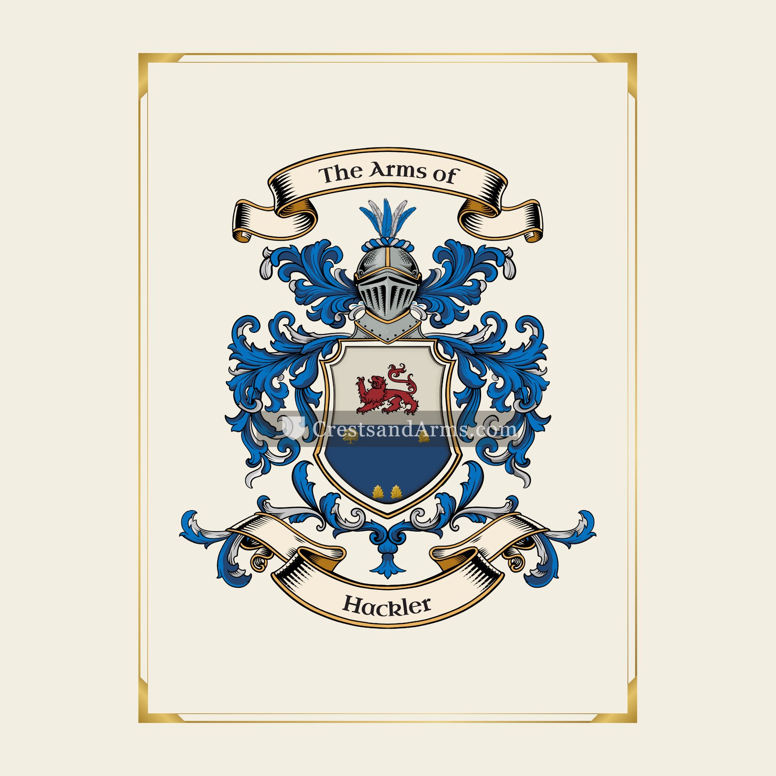 With gold border