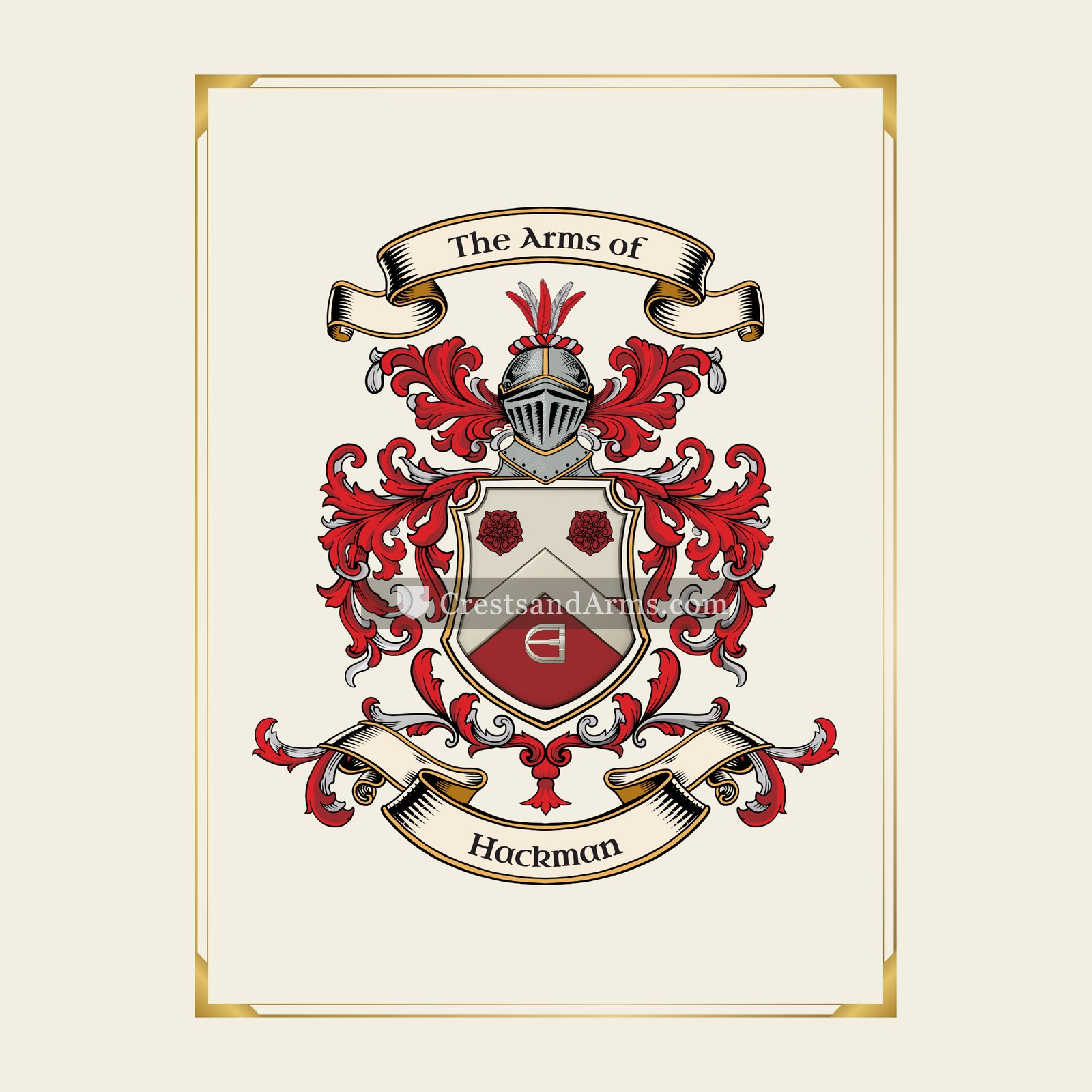 With gold border