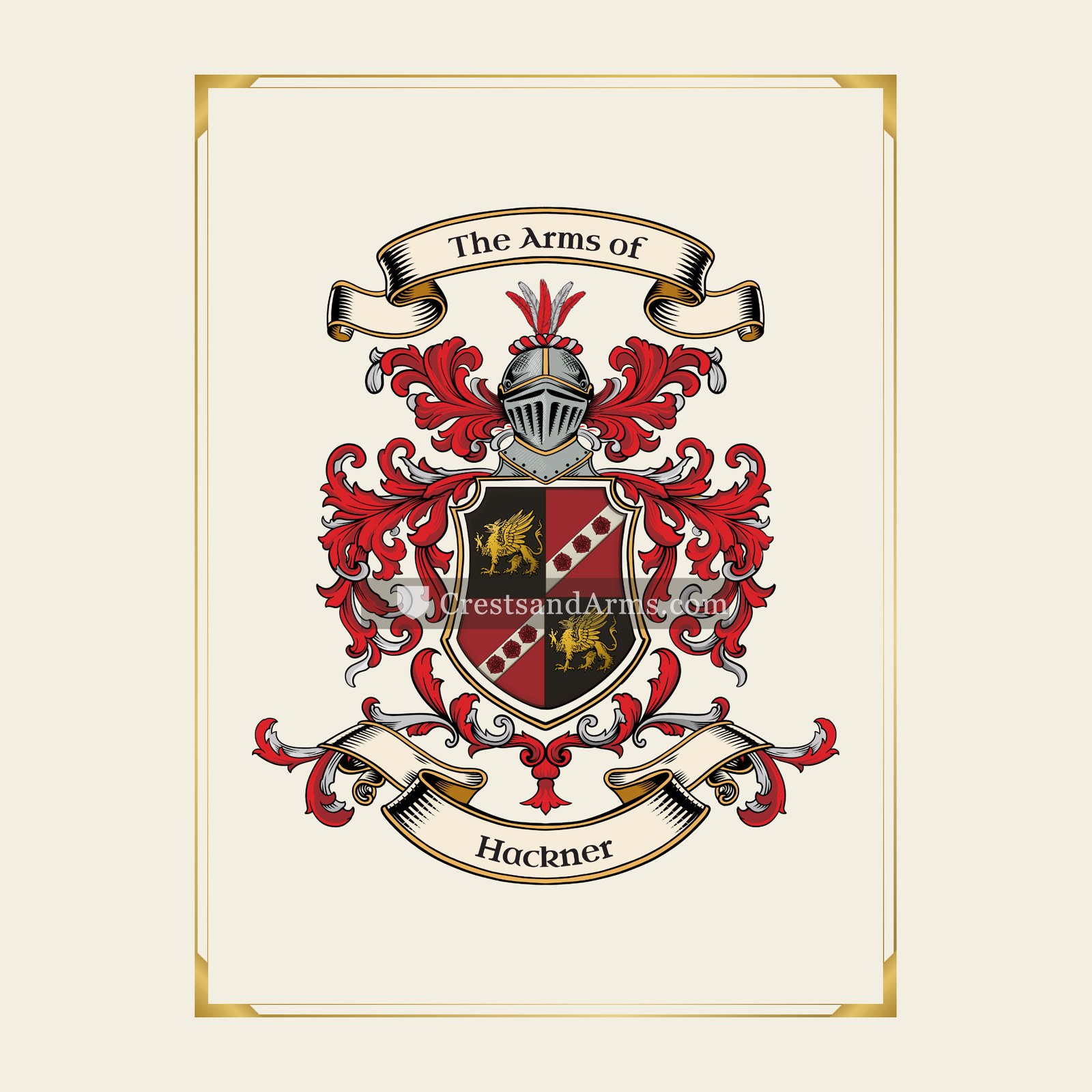 With gold border