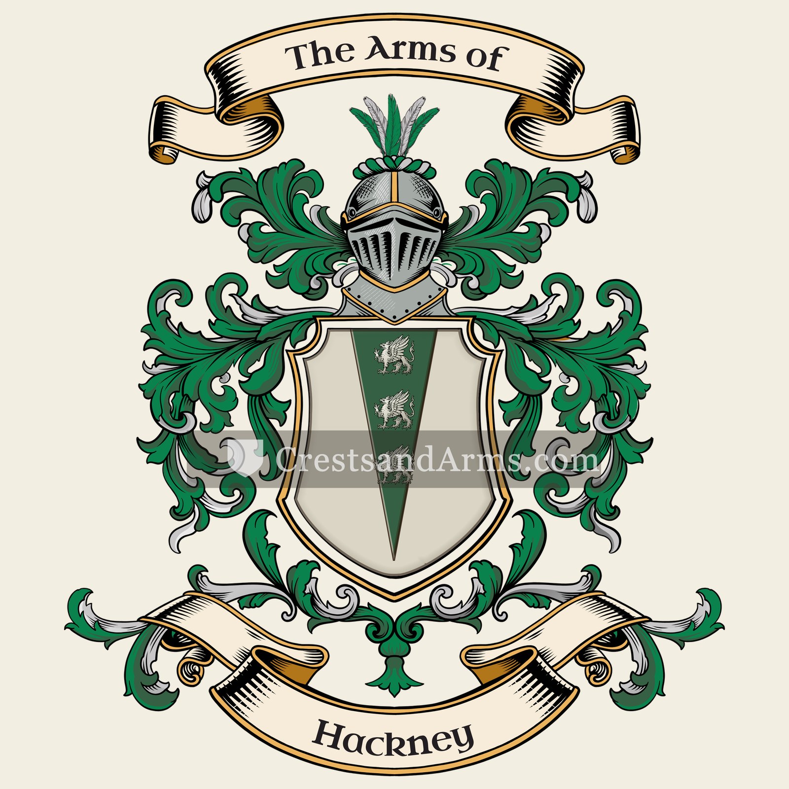 The Hackney coat of arms, drawn from the recorded blazon