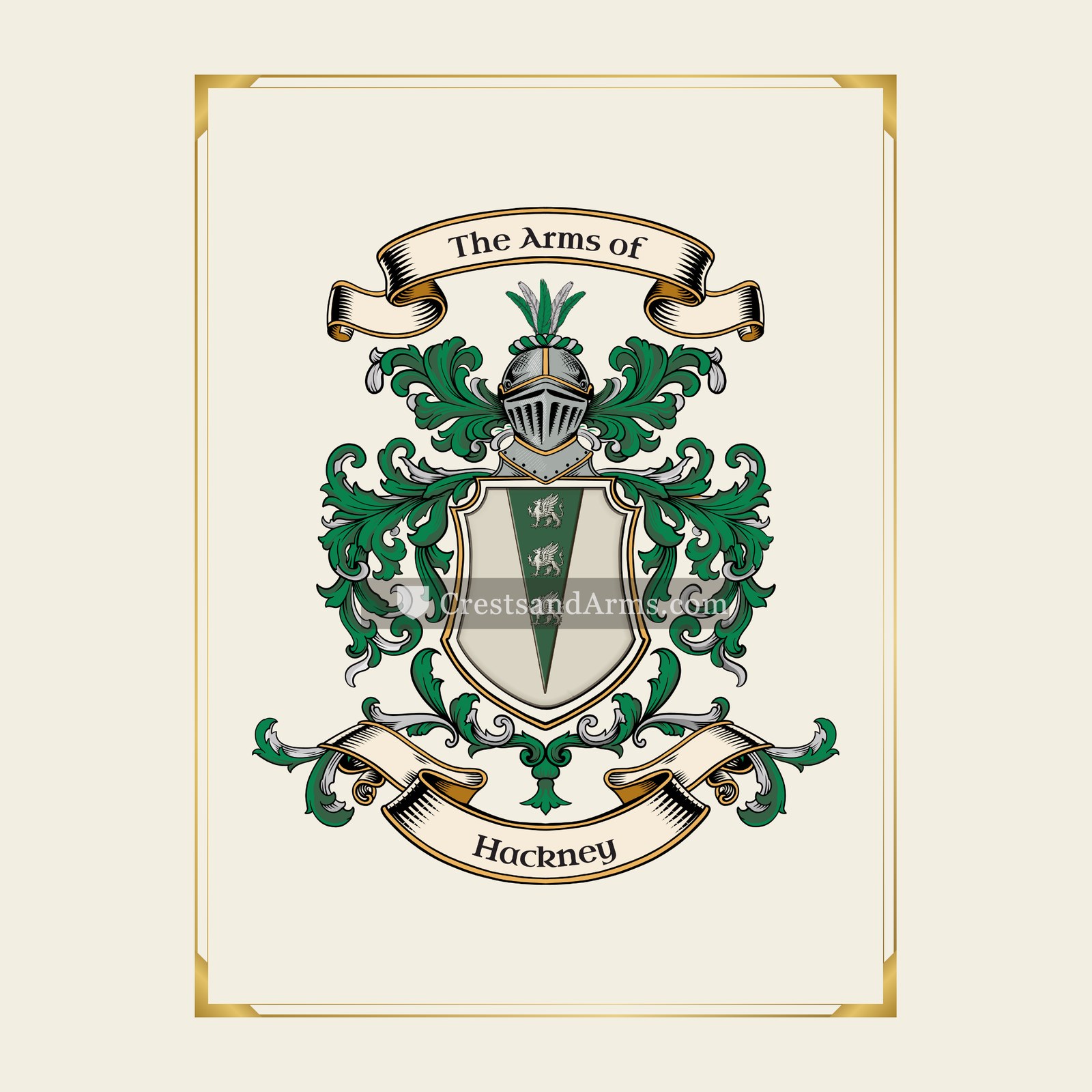 With gold border