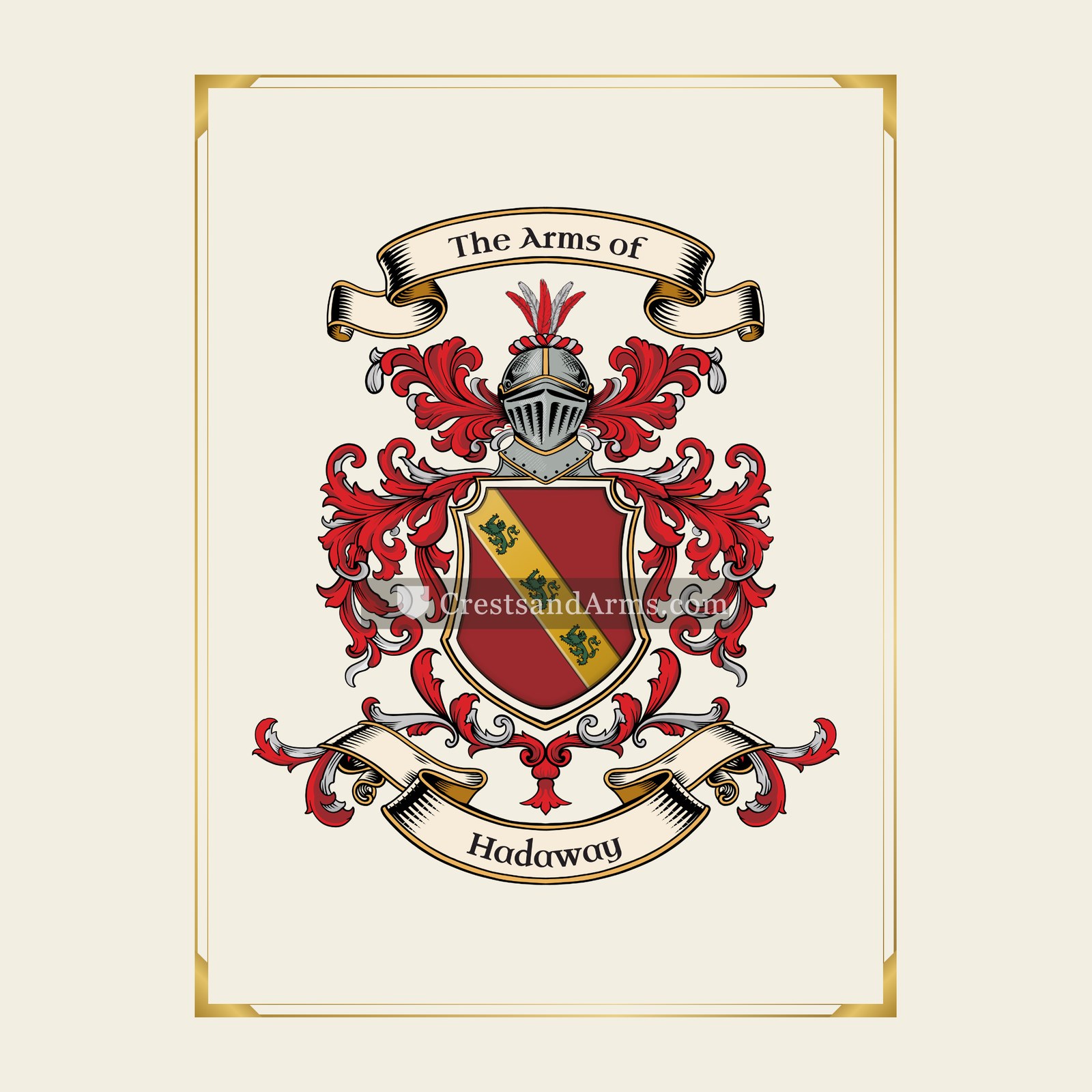 With gold border
