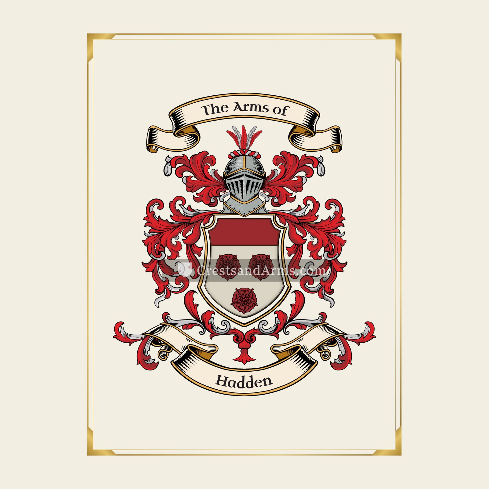 With gold border