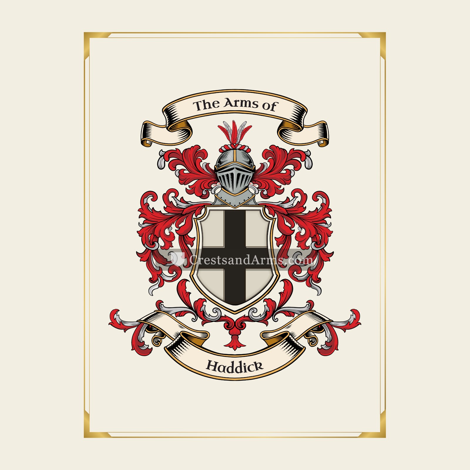 With gold border