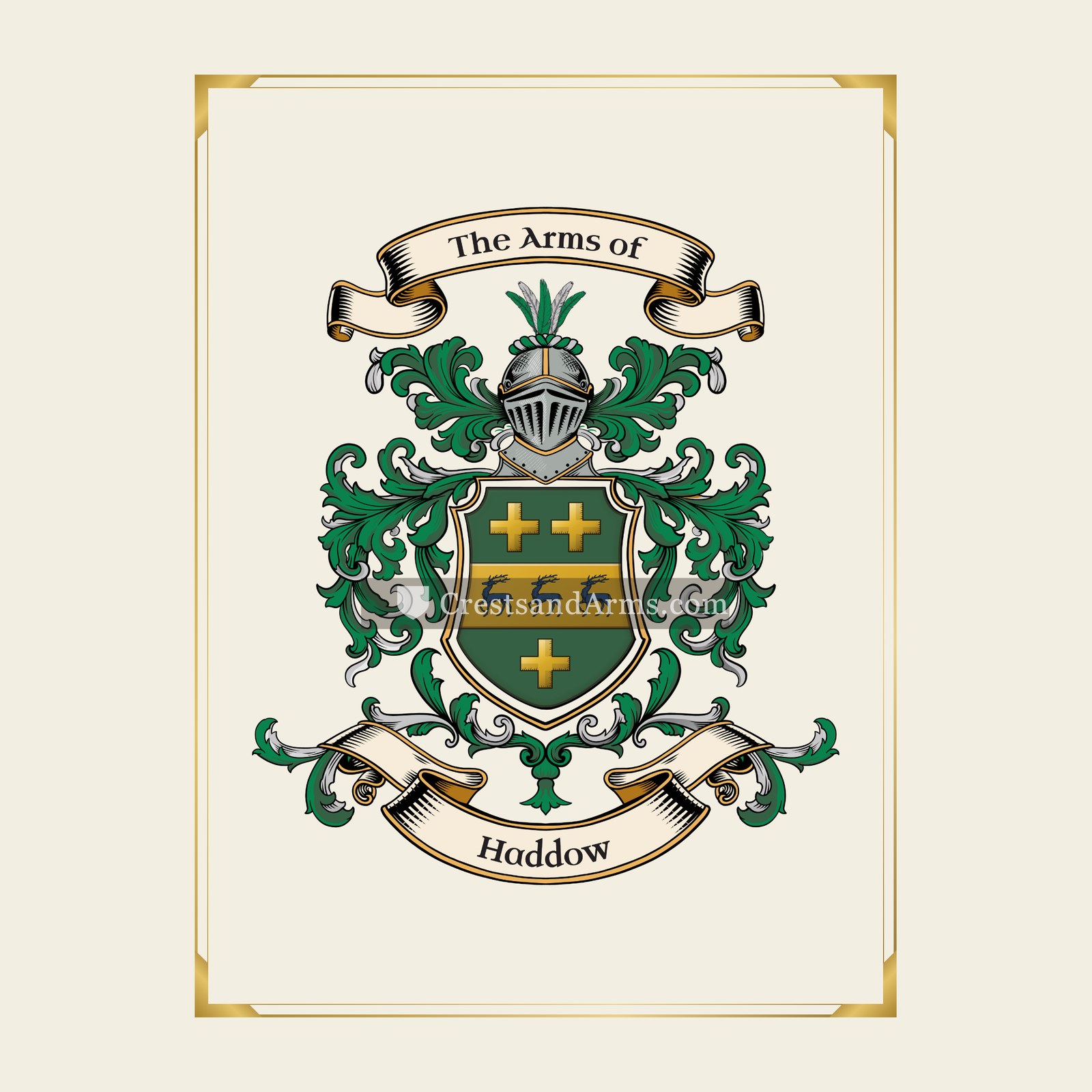 With gold border