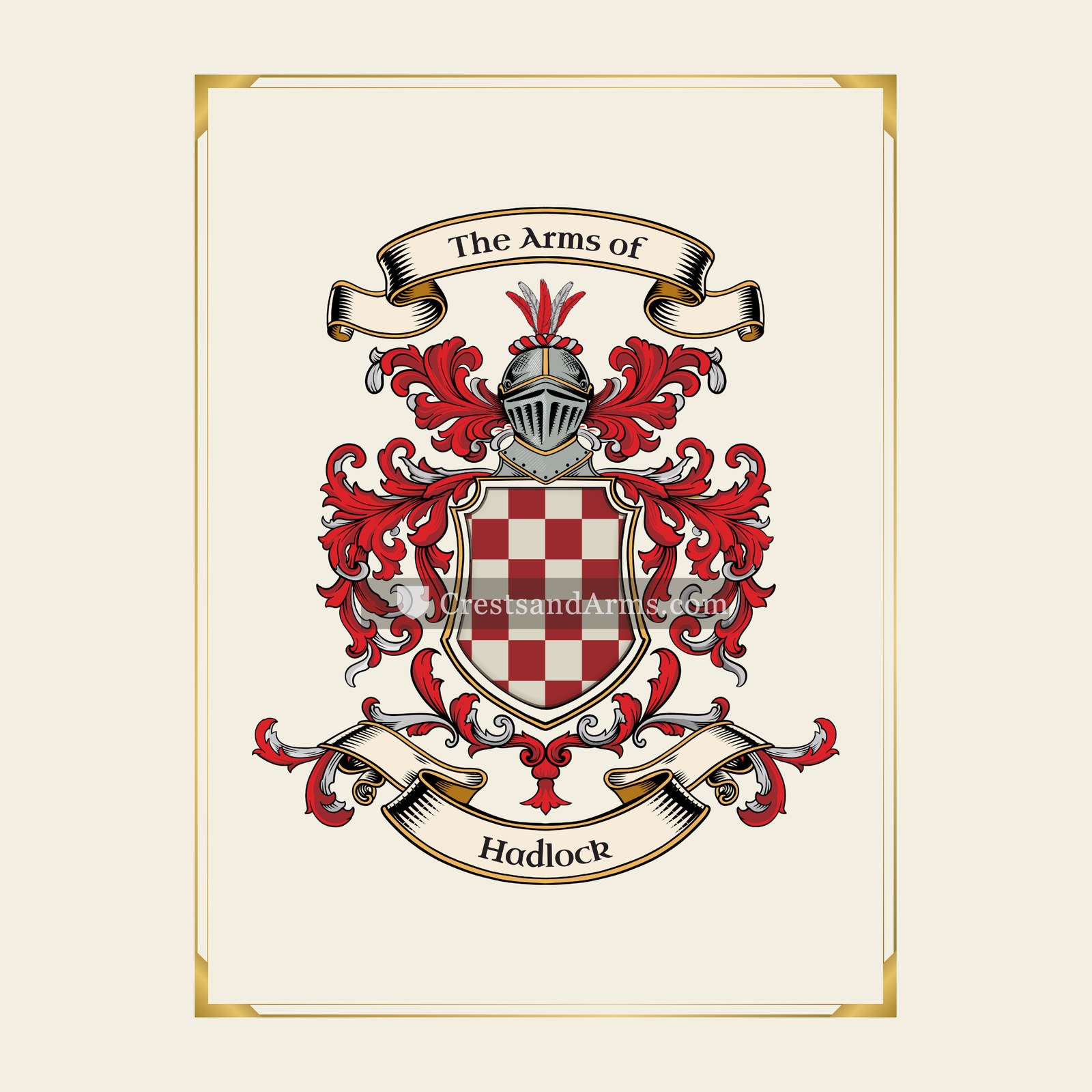 With gold border