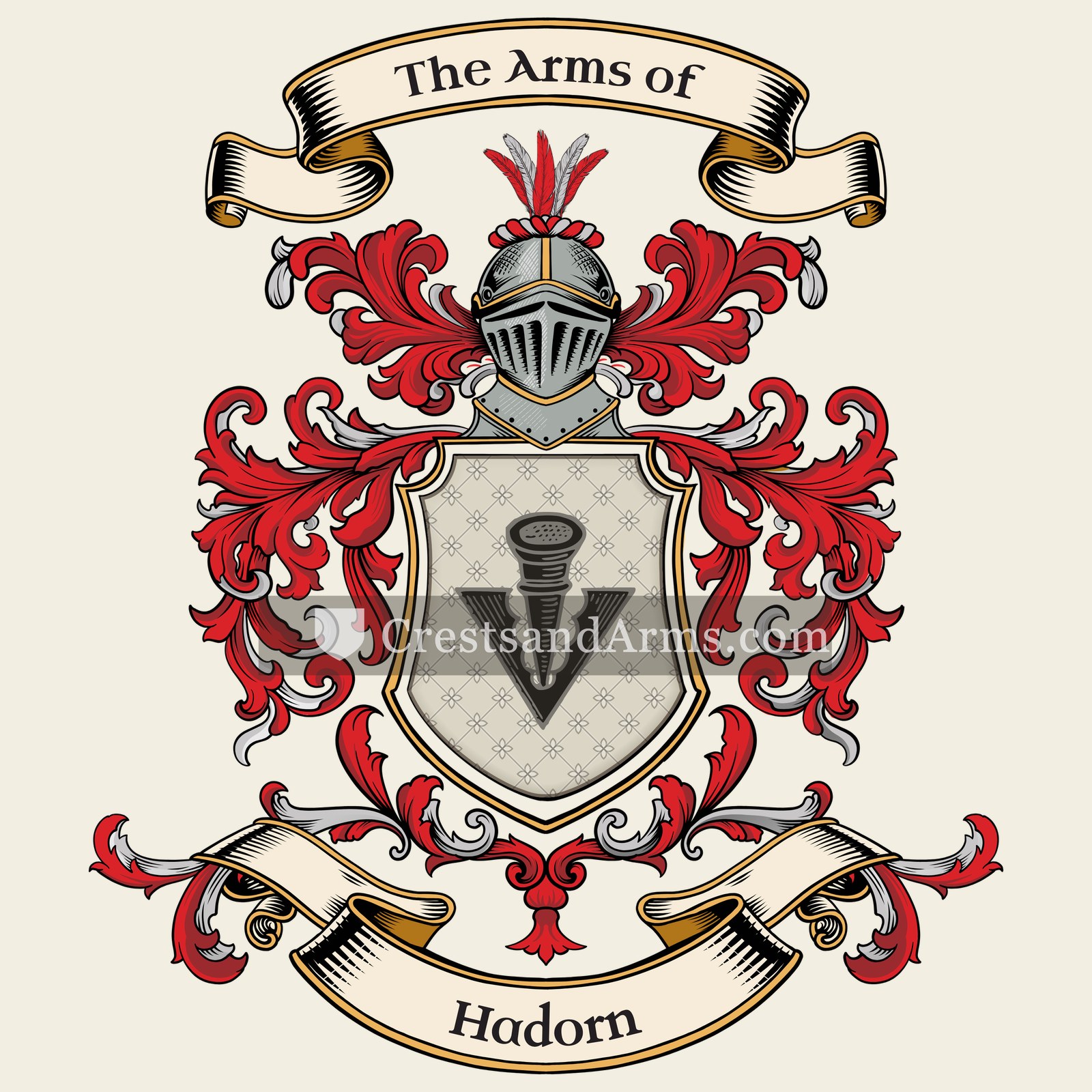 The Hadorn coat of arms, drawn from the recorded blazon