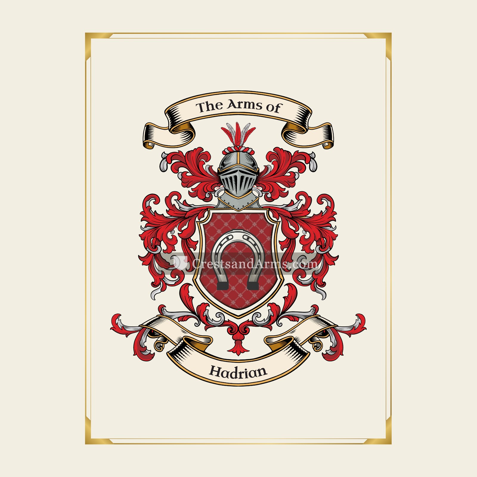 With gold border