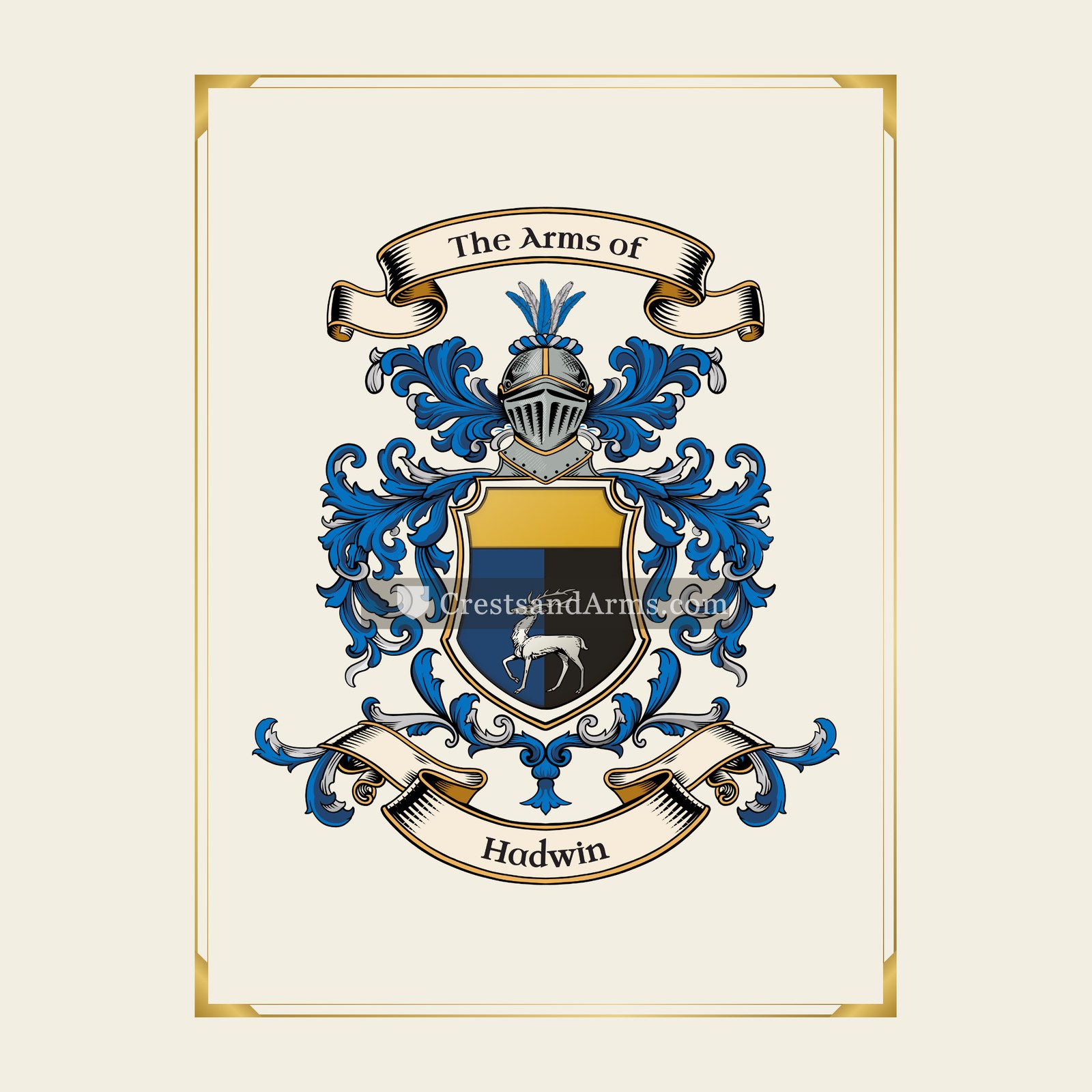 With gold border