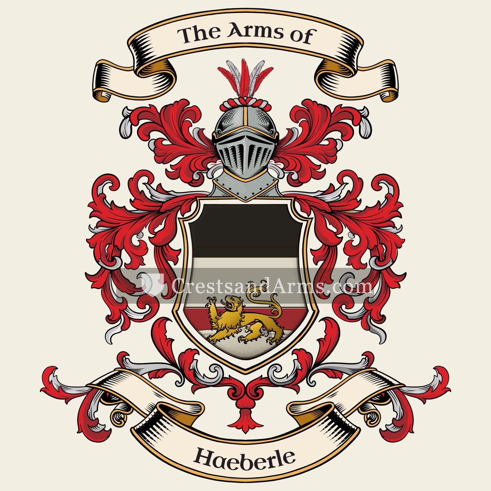The Haeberle coat of arms, drawn from the recorded blazon