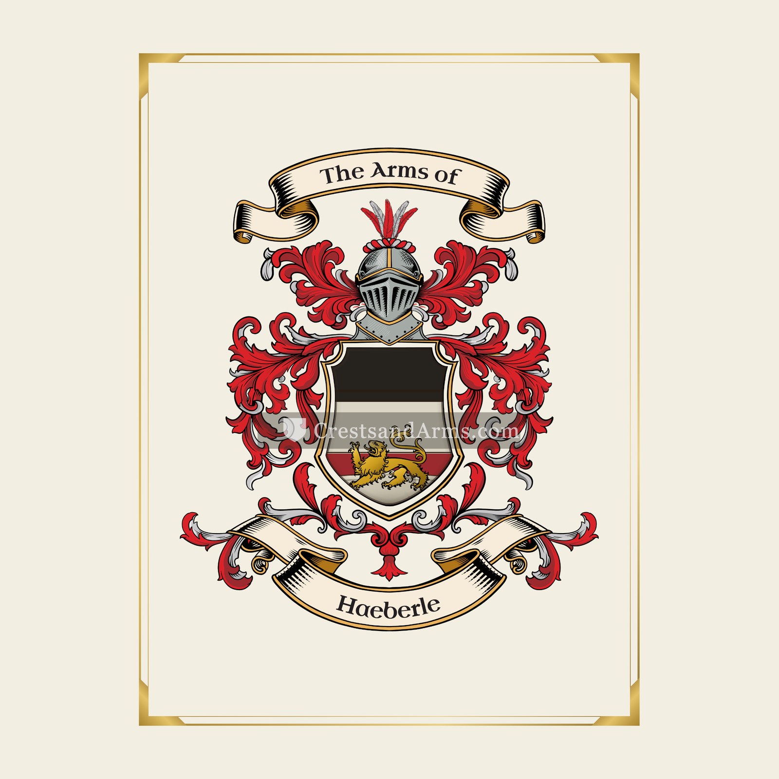 With gold border