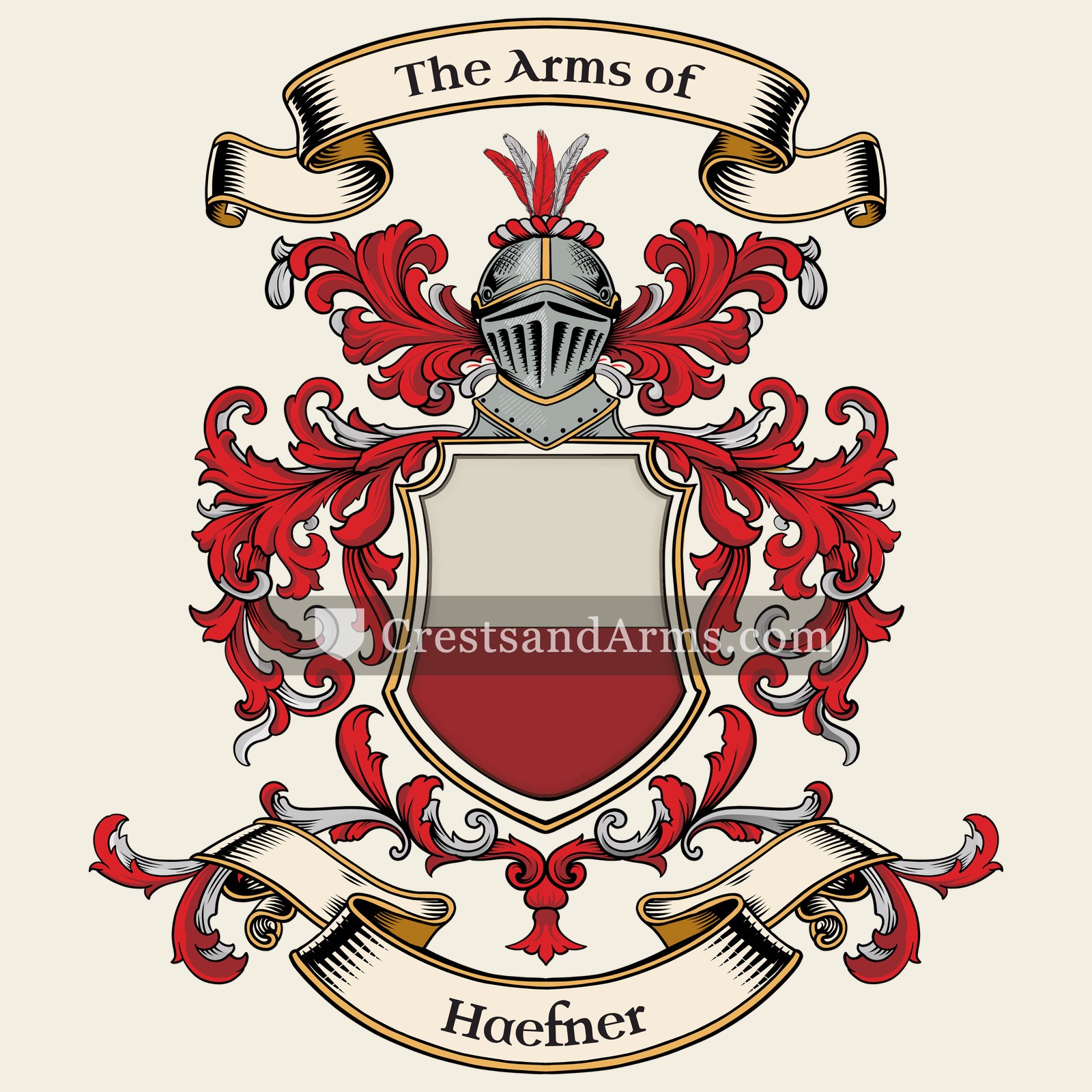 The Haefner coat of arms, drawn from the recorded blazon