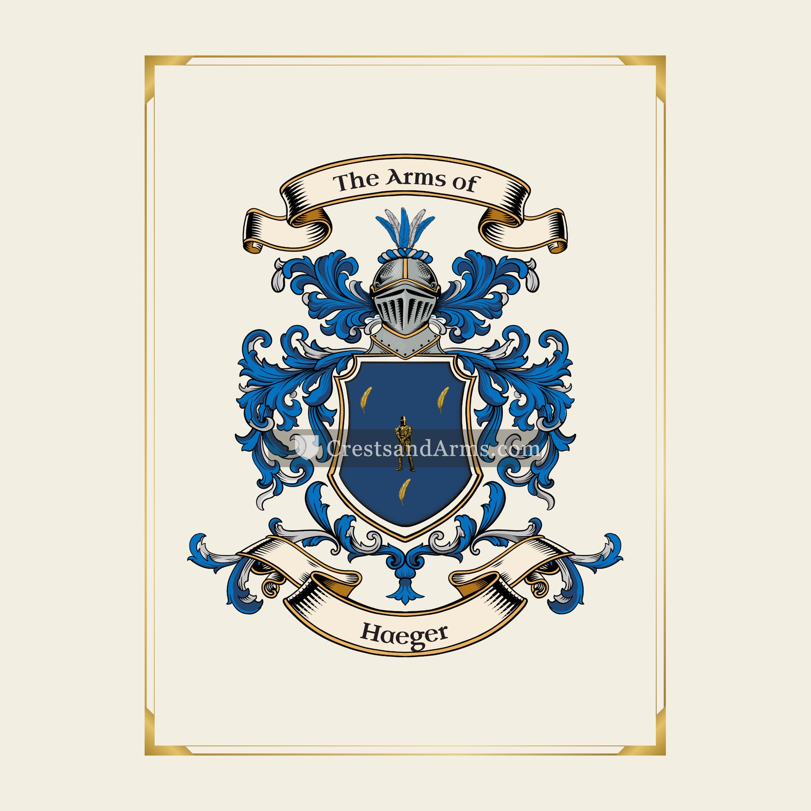 With gold border