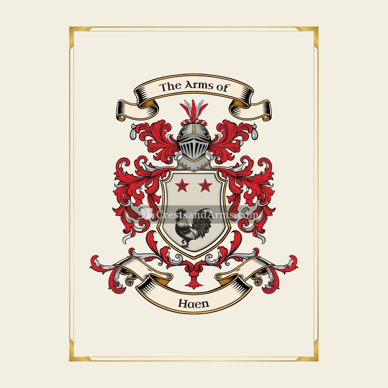 With gold border