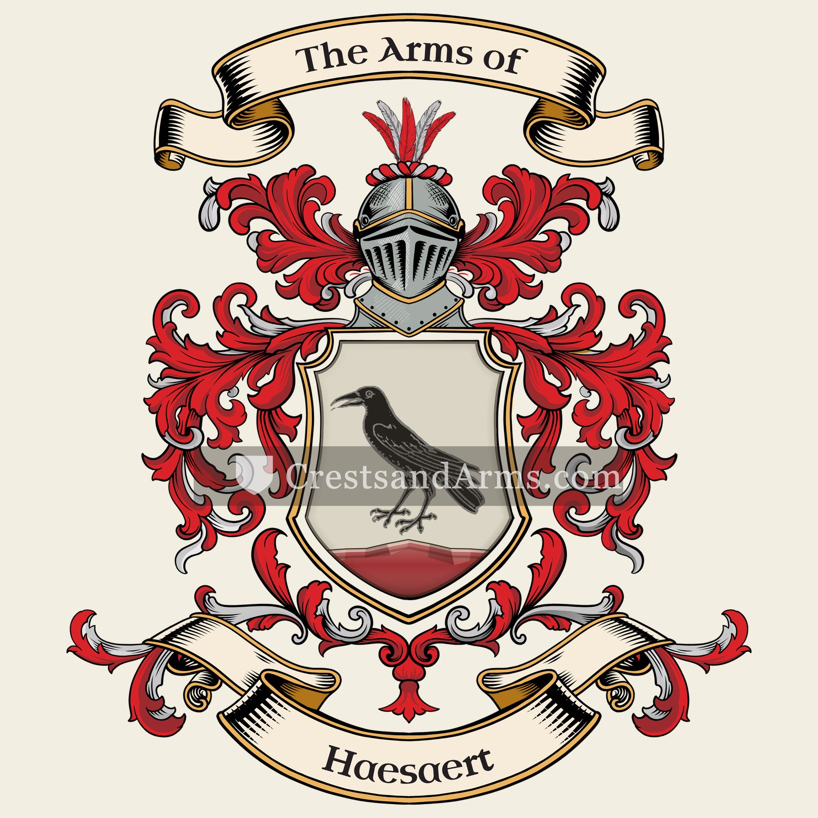 The Haesaert coat of arms, drawn from the recorded blazon