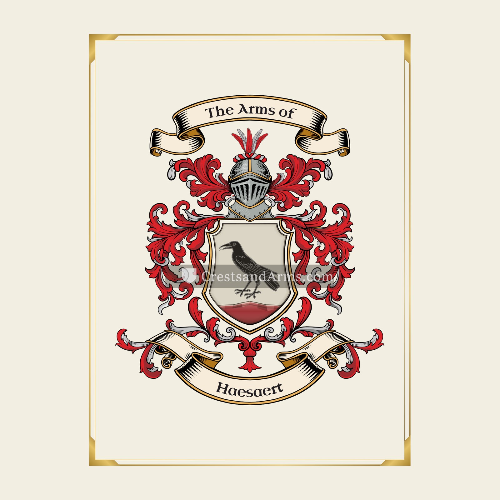 With gold border