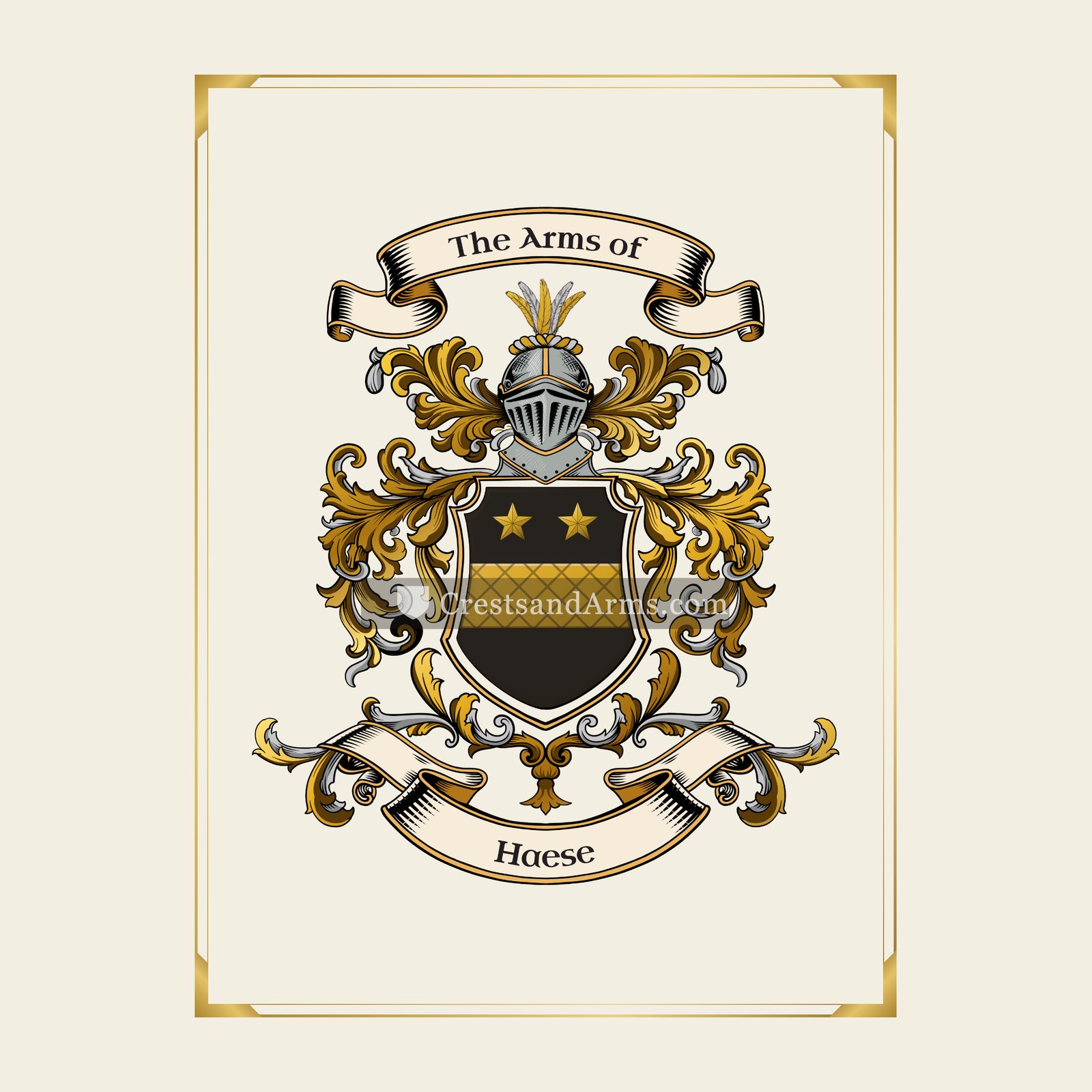 With gold border