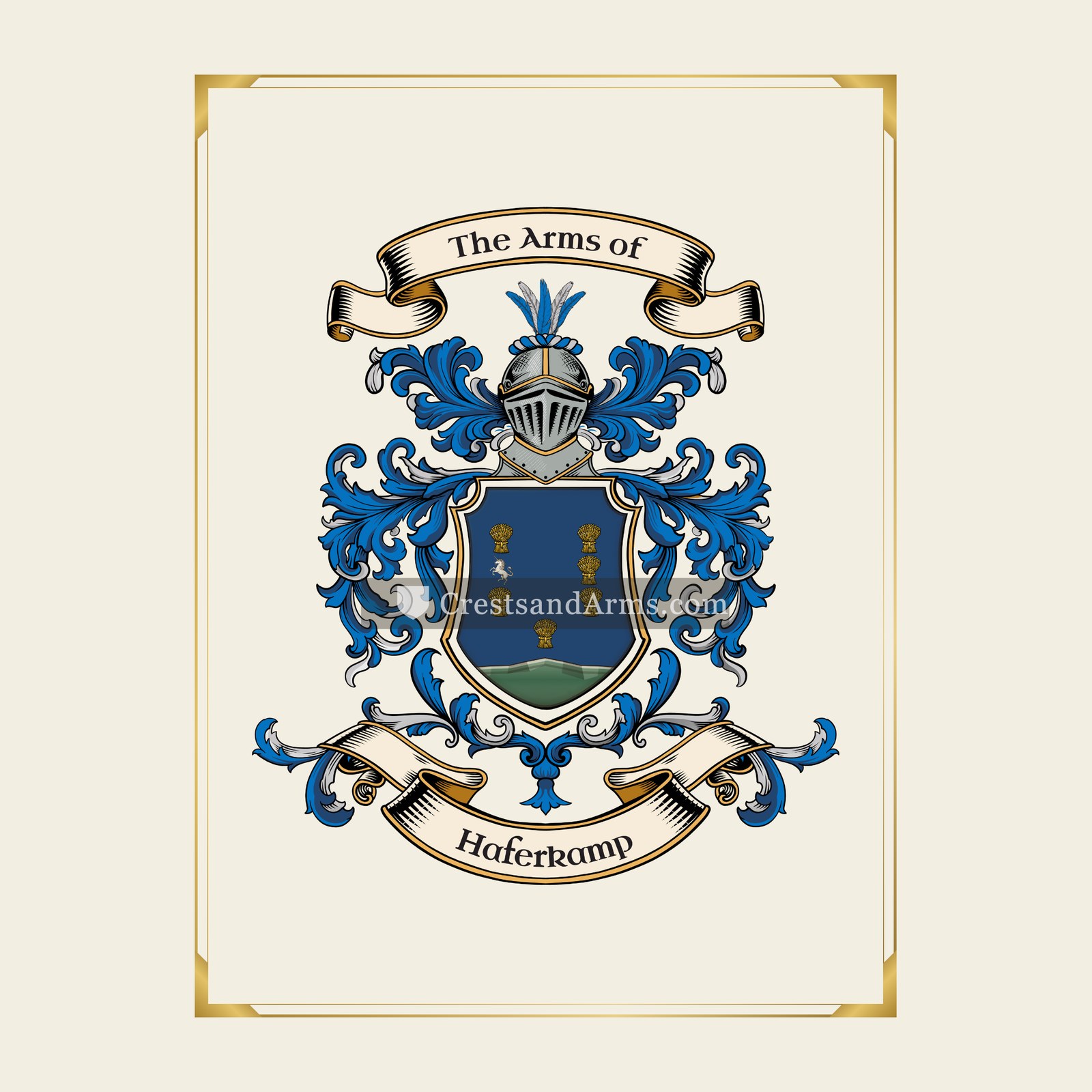 With gold border