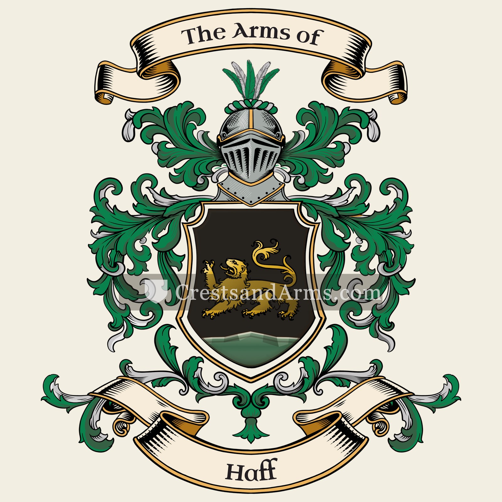 The Haff coat of arms, drawn from the recorded blazon