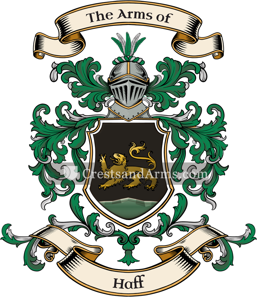 The Haff coat of arms, drawn from the recorded blazon