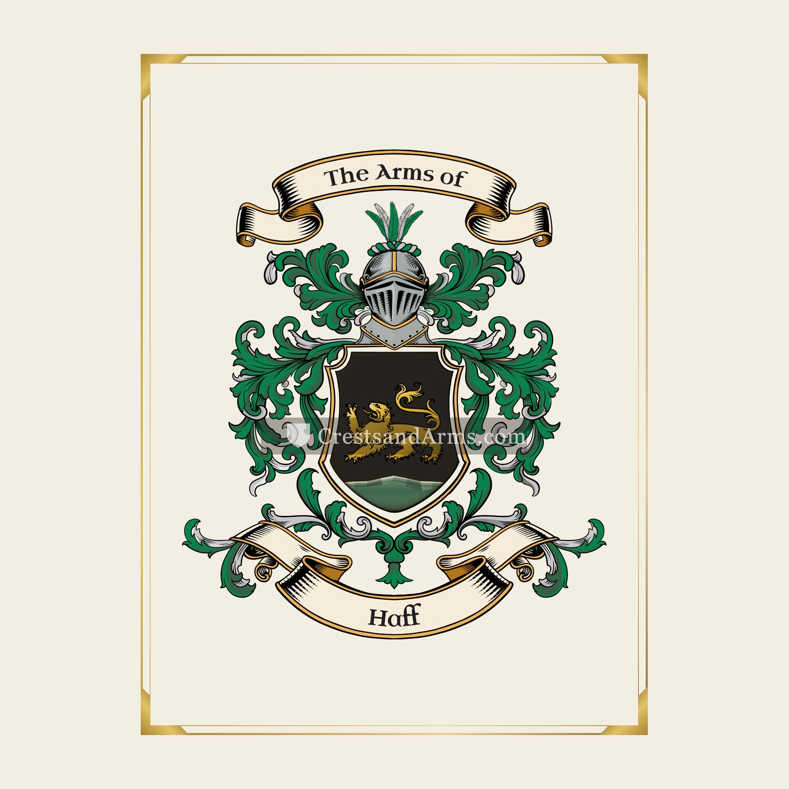 With gold border