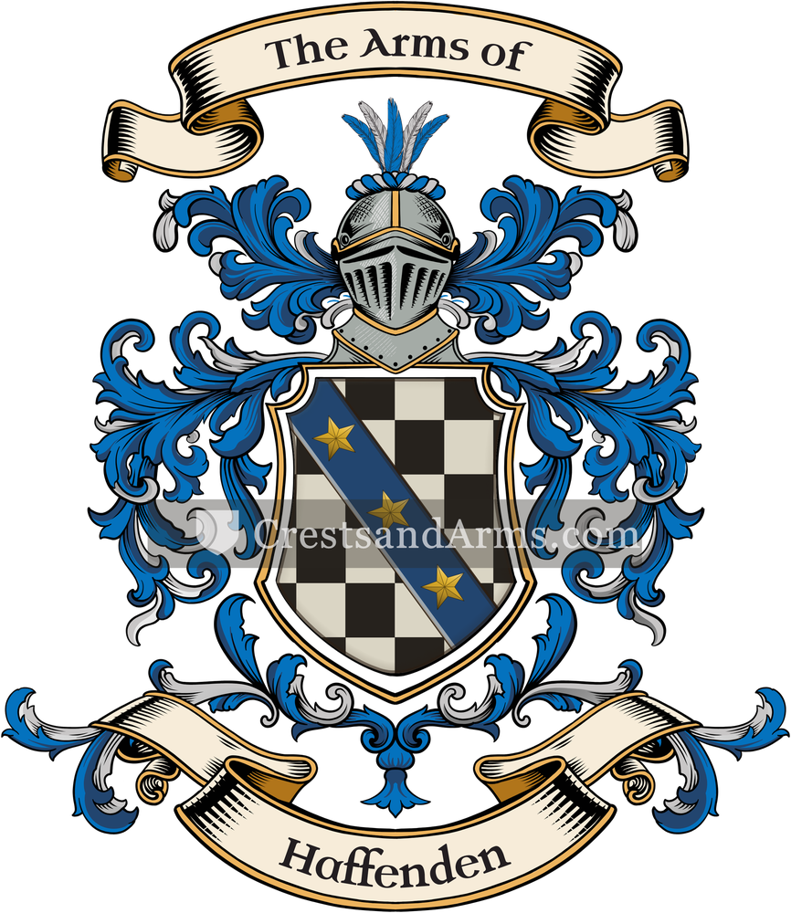 The Haffenden coat of arms, drawn from the recorded blazon