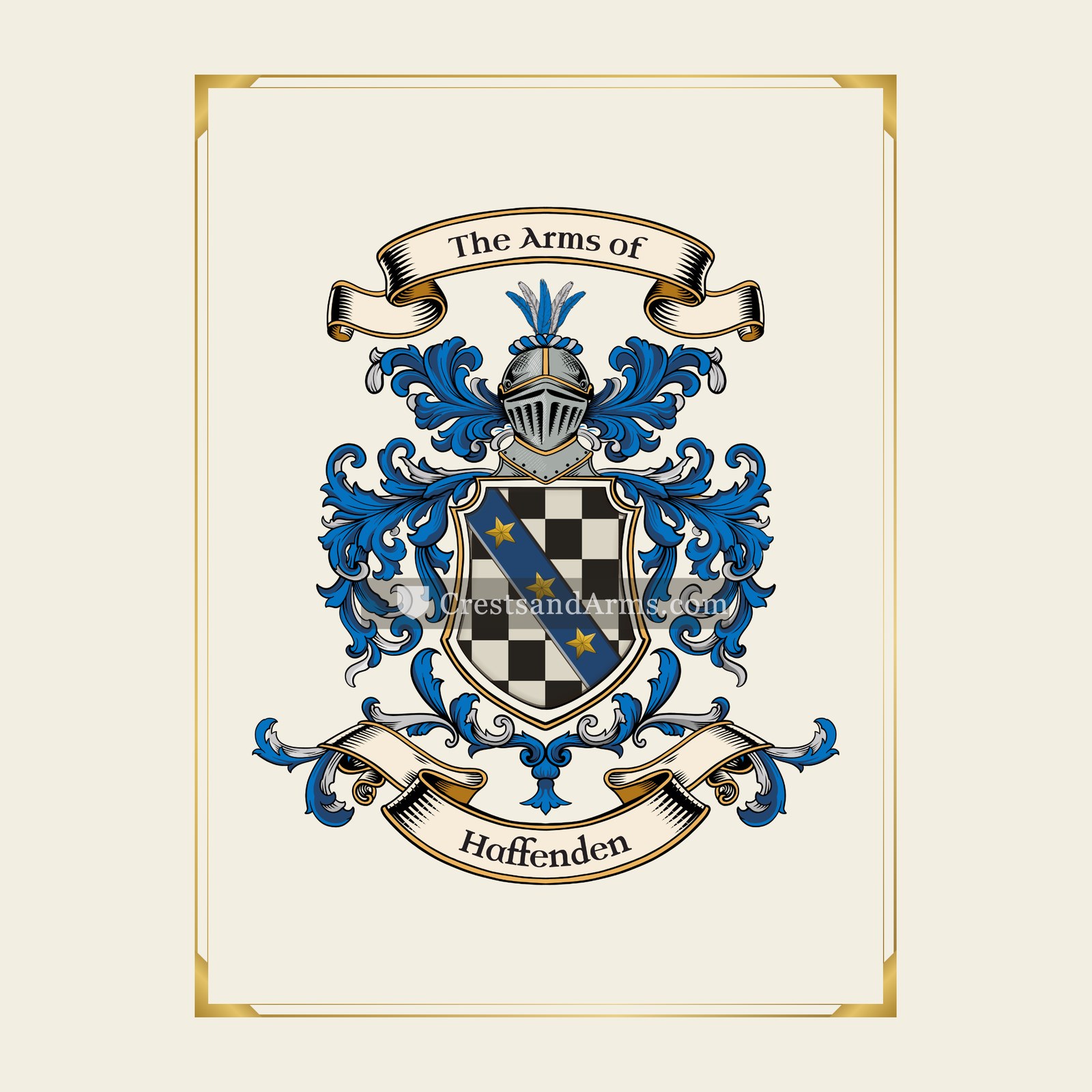 With gold border