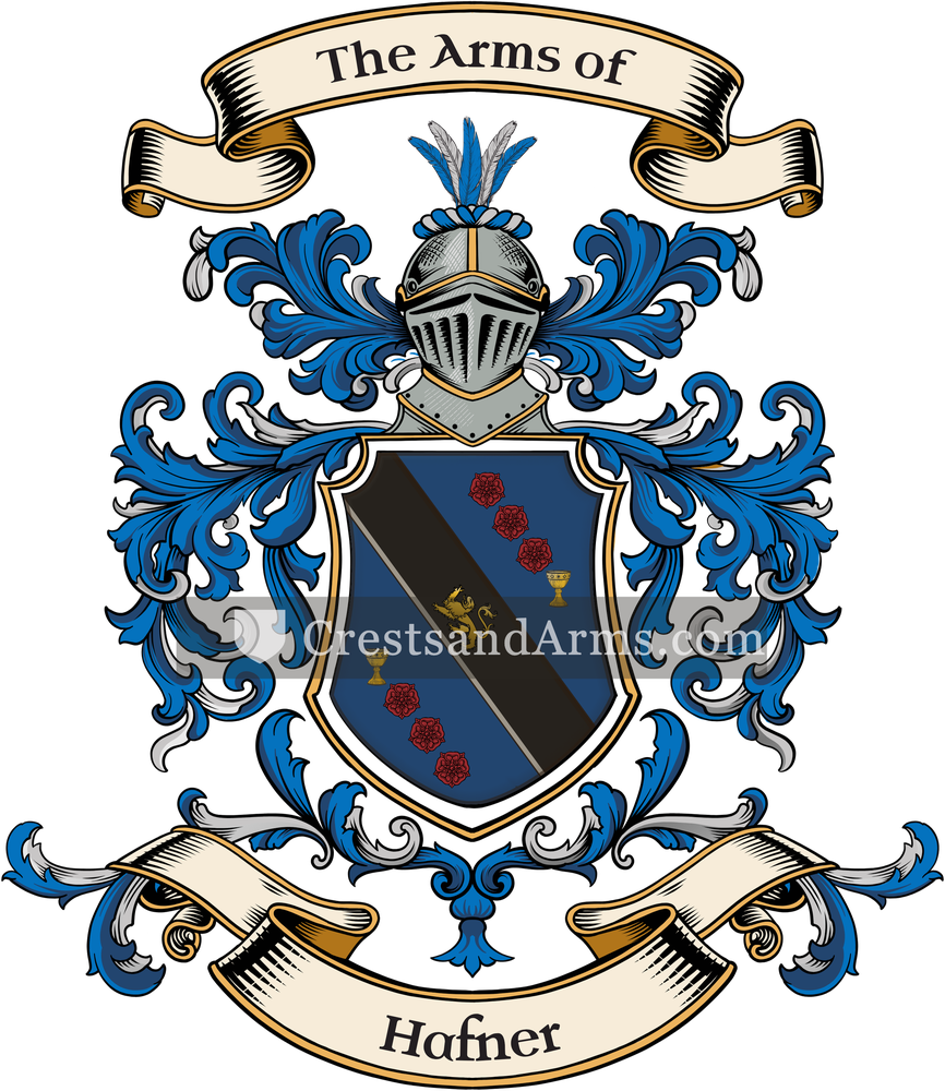 The Hafner coat of arms, drawn from the recorded blazon