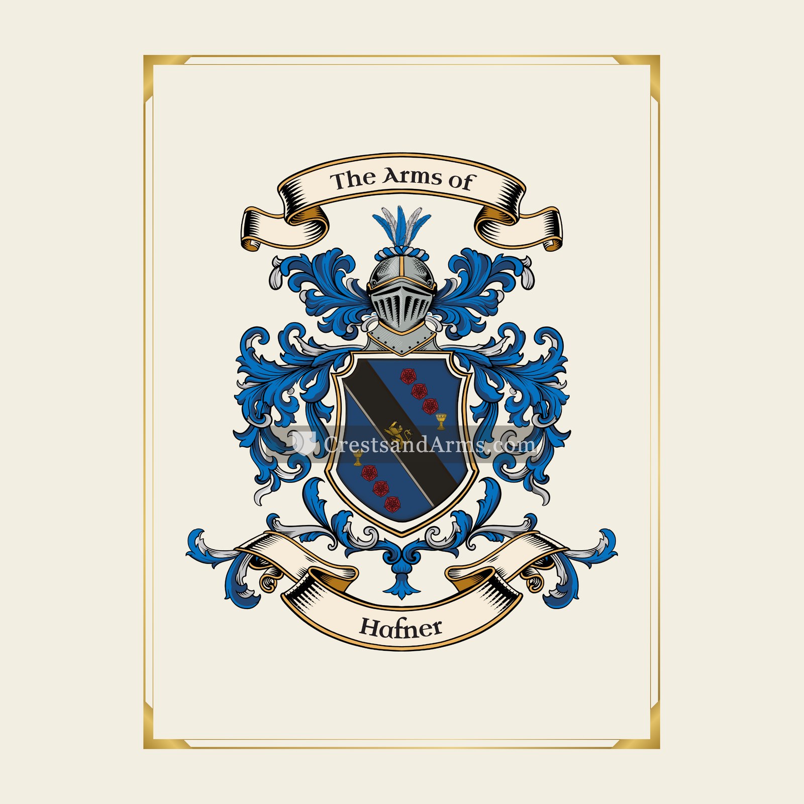 With gold border
