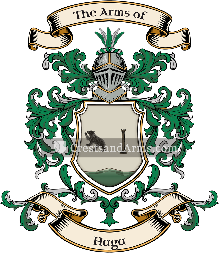 The Haga coat of arms, drawn from the recorded blazon