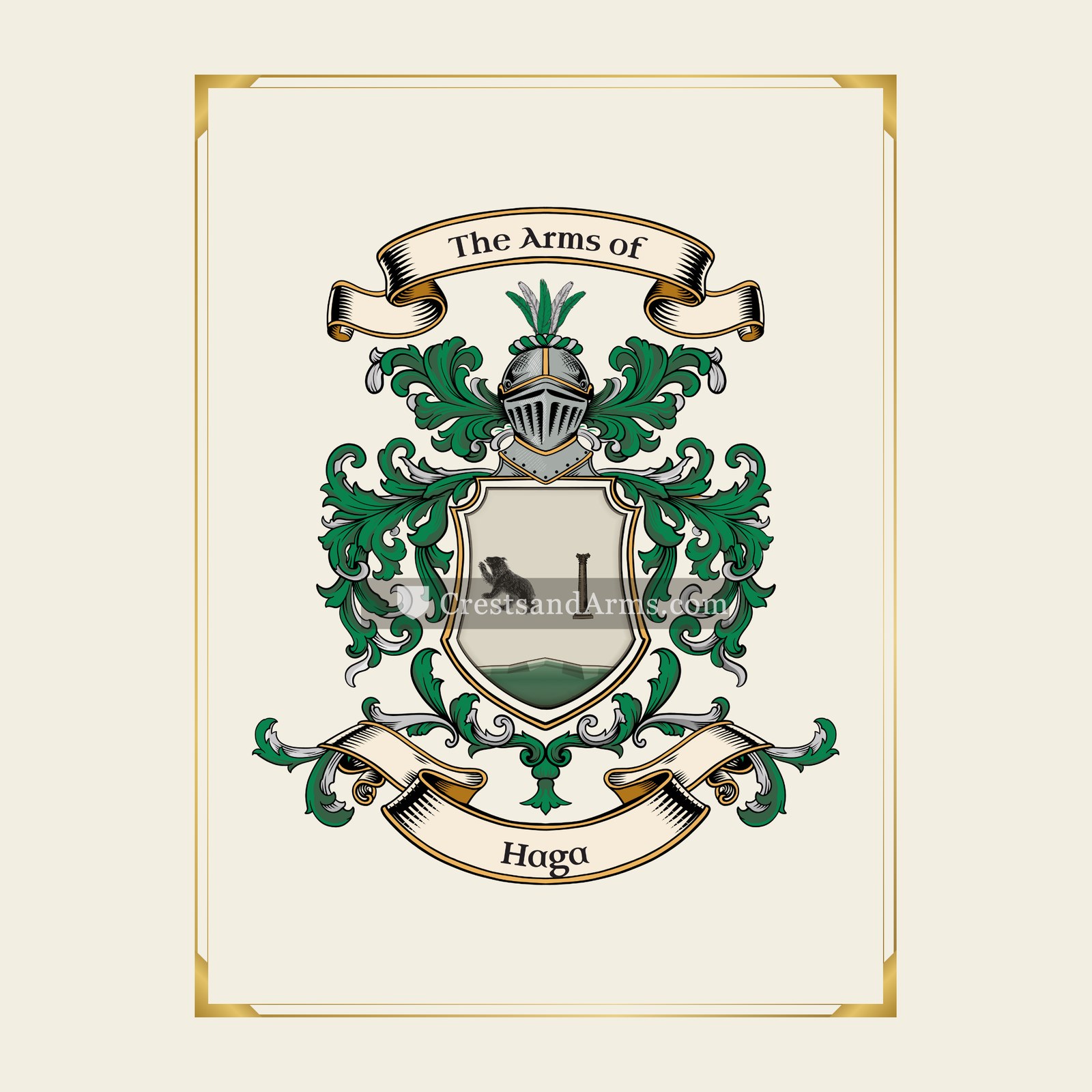 With gold border