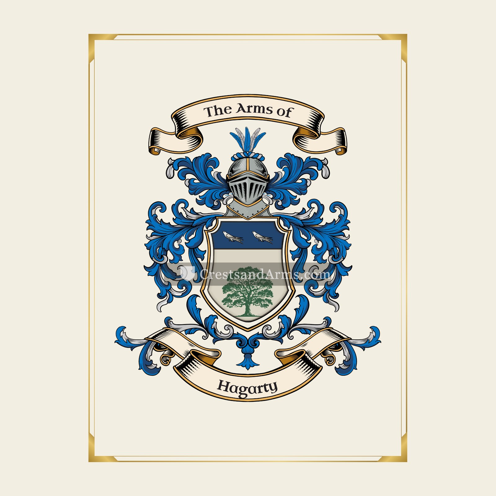 With gold border