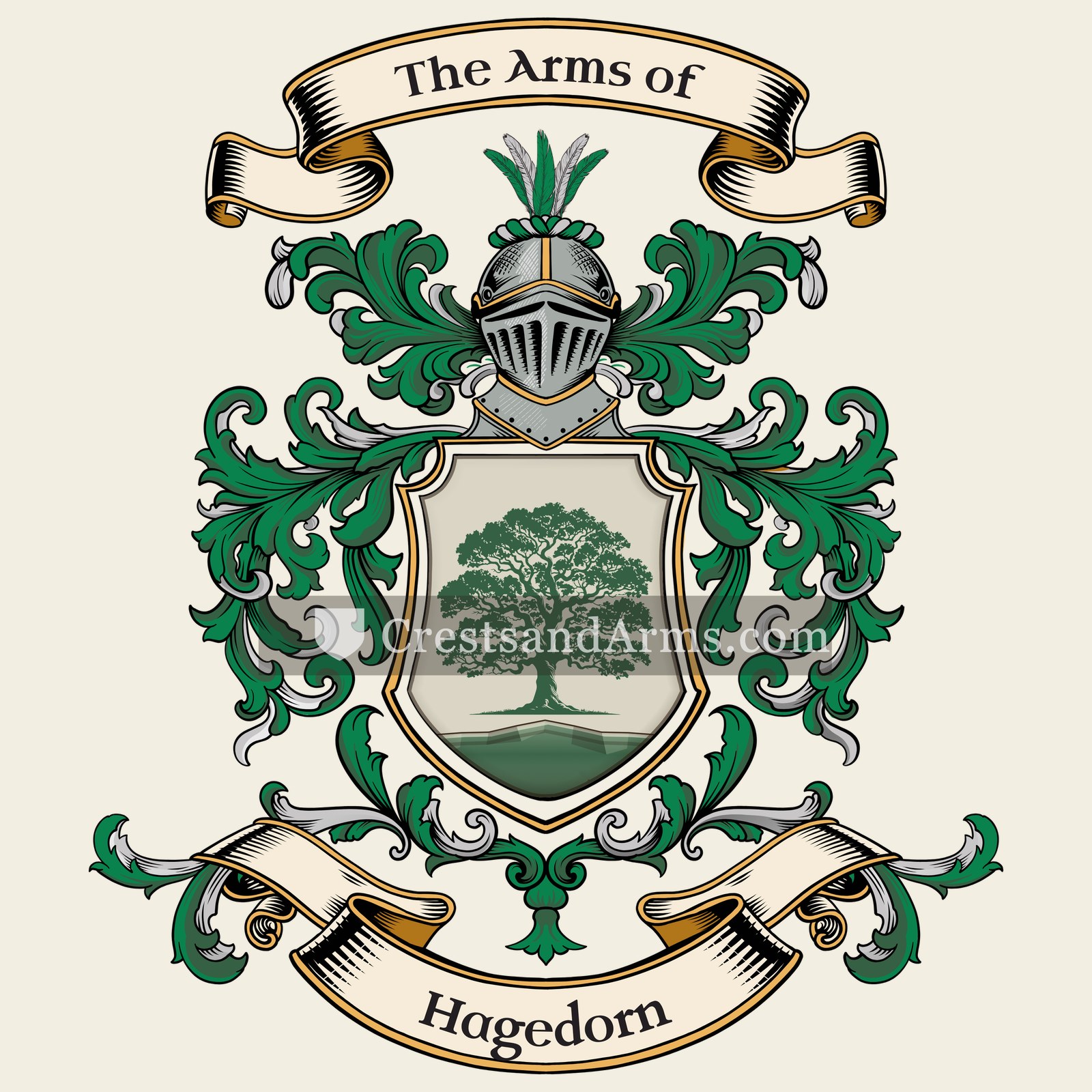 The Hagedorn coat of arms, drawn from the recorded blazon