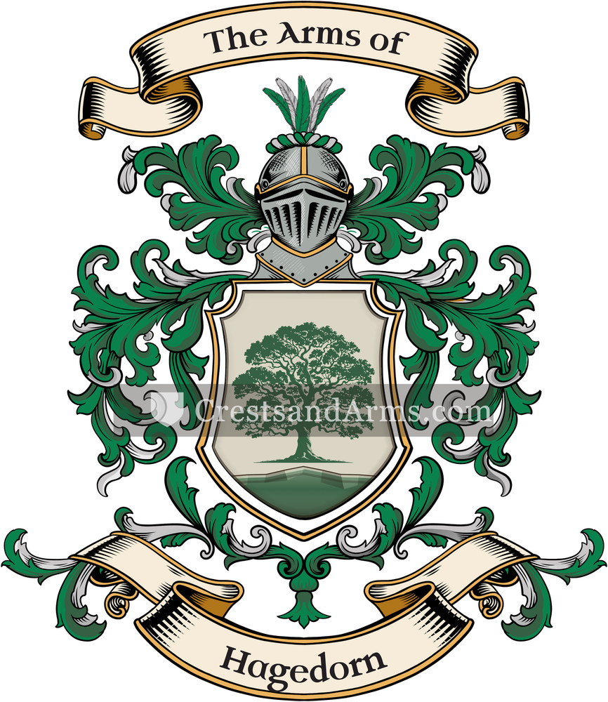 The Hagedorn coat of arms, drawn from the recorded blazon
