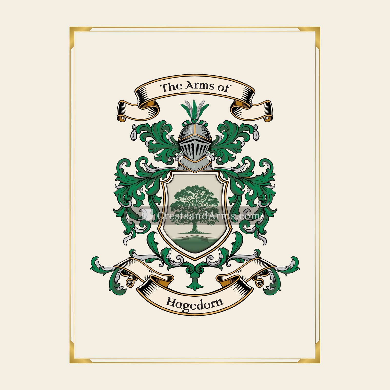 With gold border