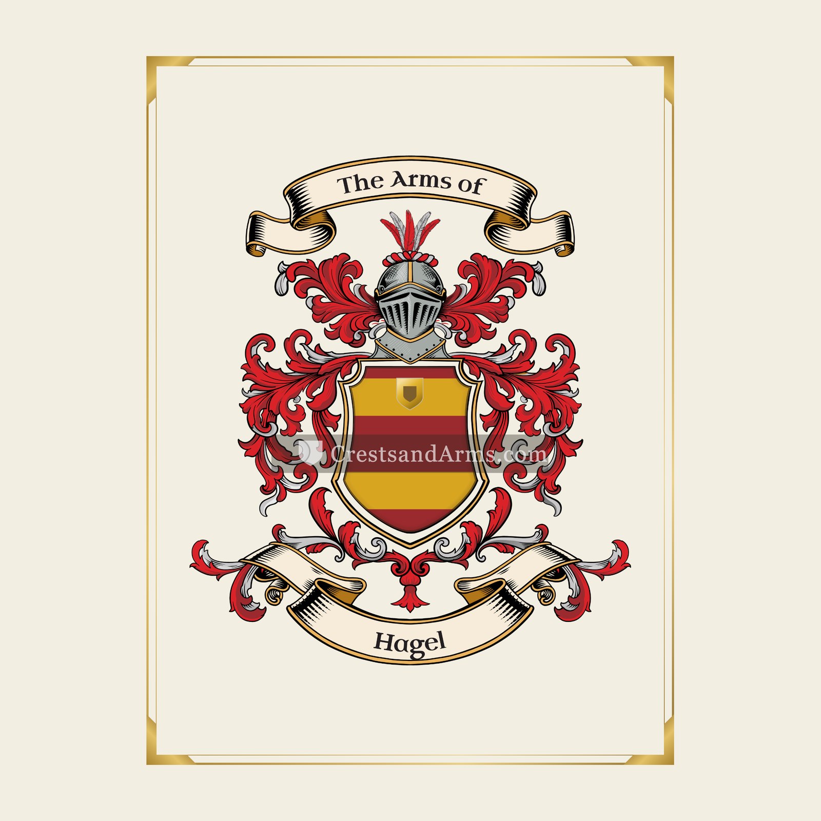 With gold border