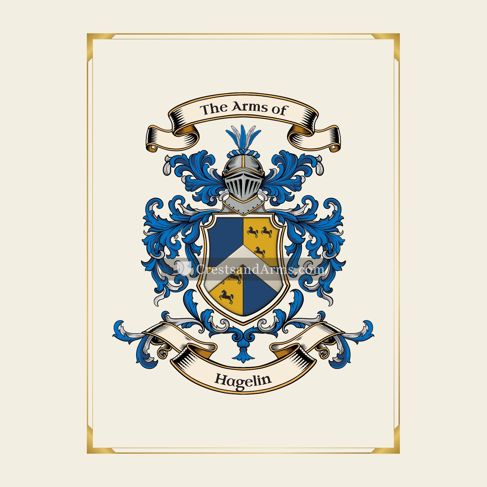 With gold border