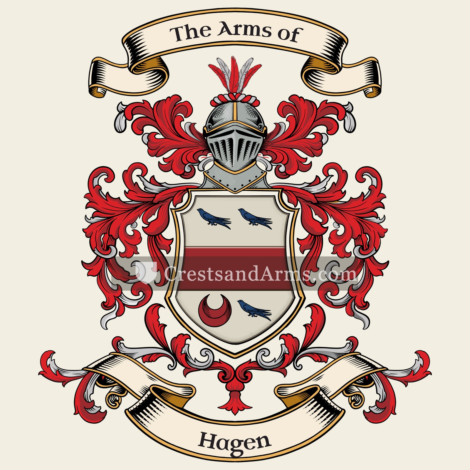 The Hagen coat of arms, drawn from the recorded blazon
