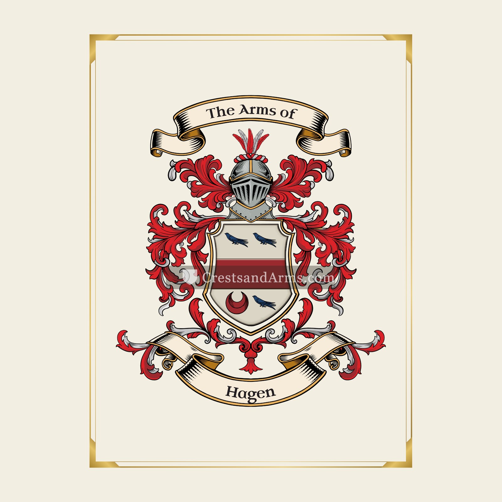 With gold border