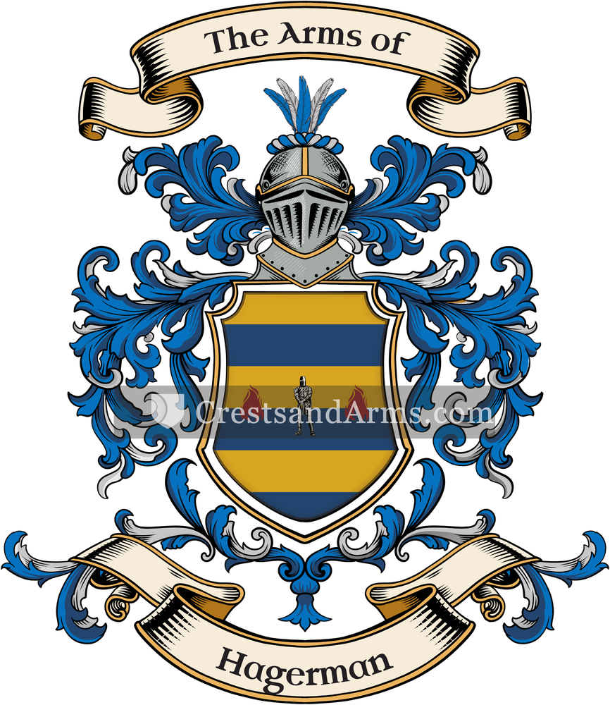 The Hagerman coat of arms, drawn from the recorded blazon