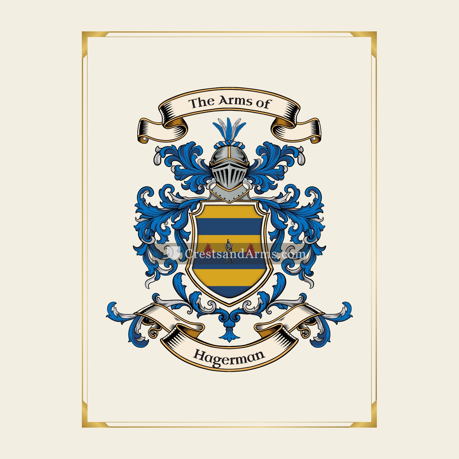 With gold border