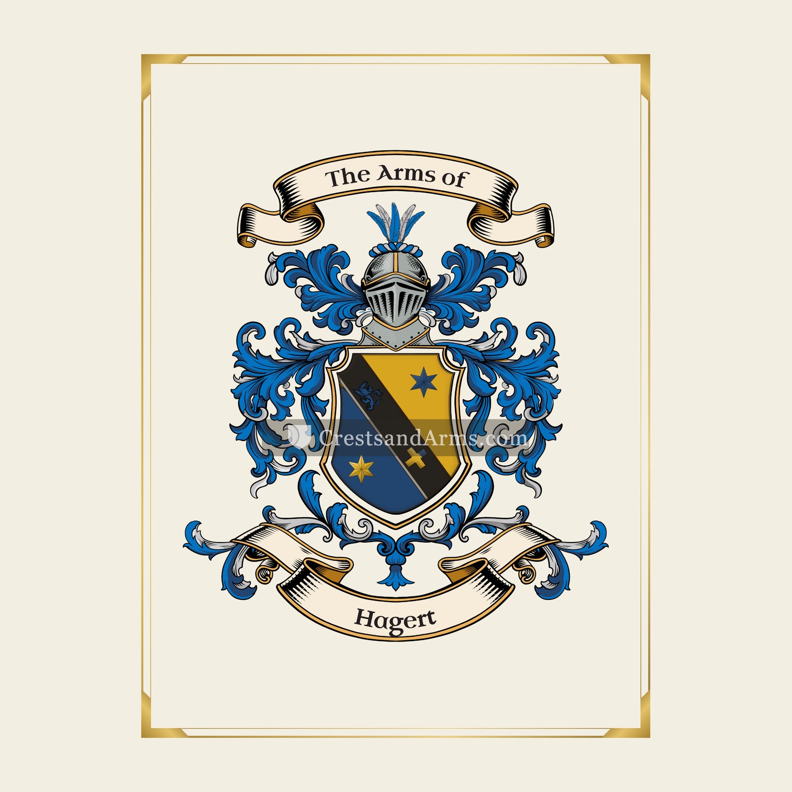 With gold border