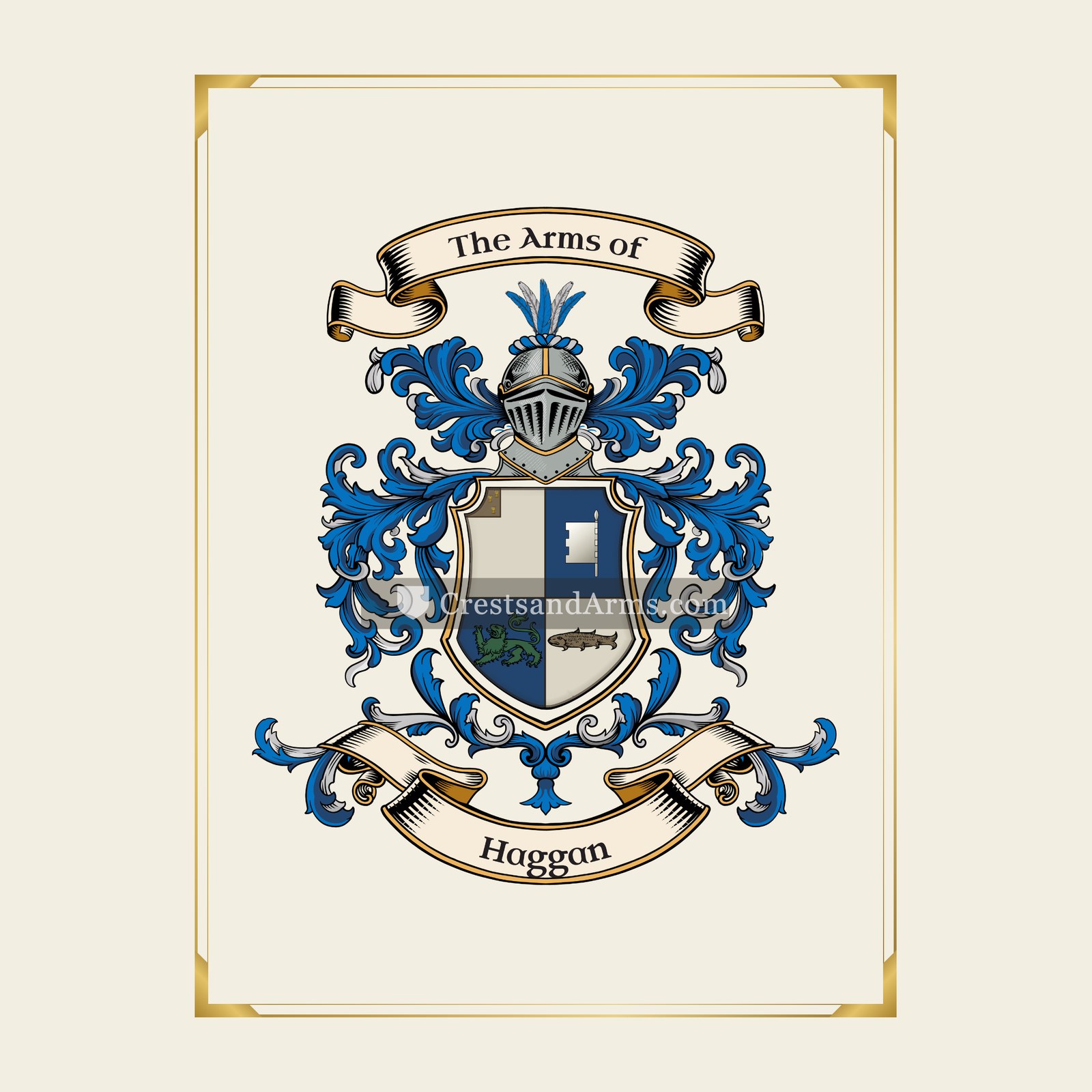 With gold border
