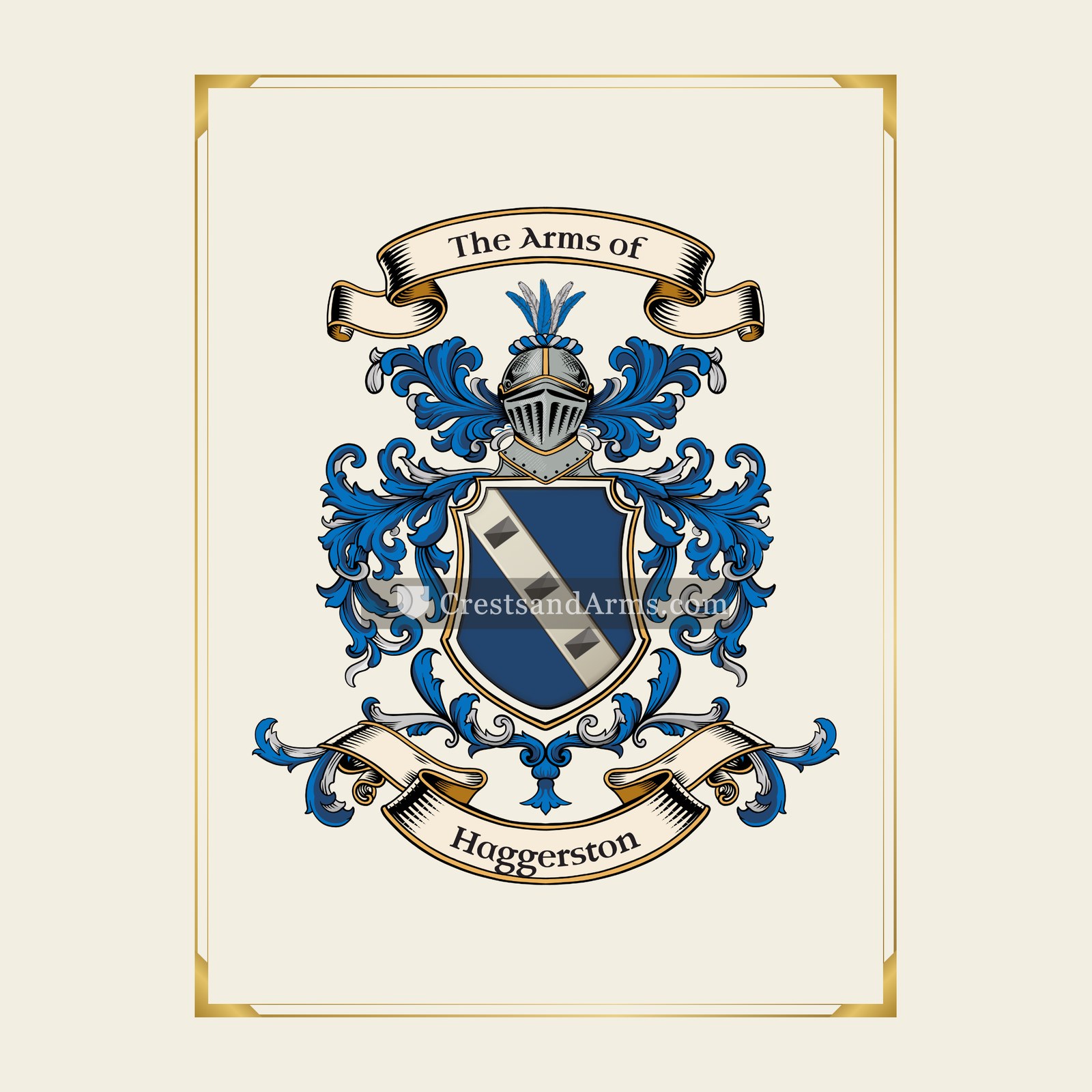 With gold border