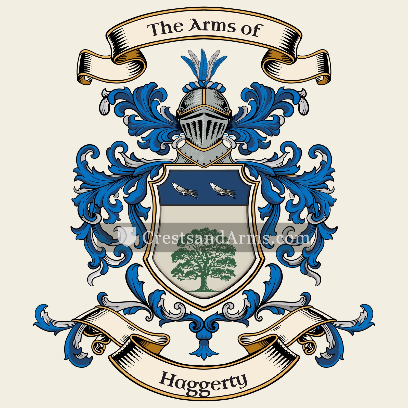 The Haggerty coat of arms, drawn from the recorded blazon