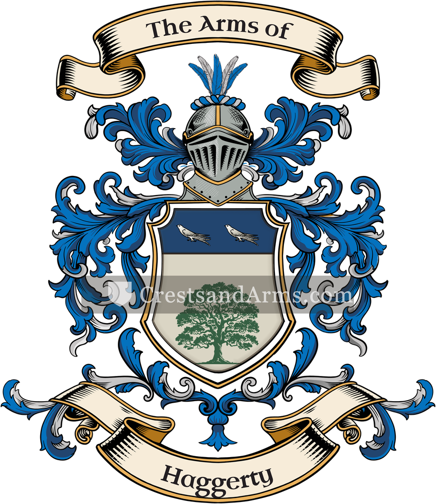 The Haggerty coat of arms, drawn from the recorded blazon