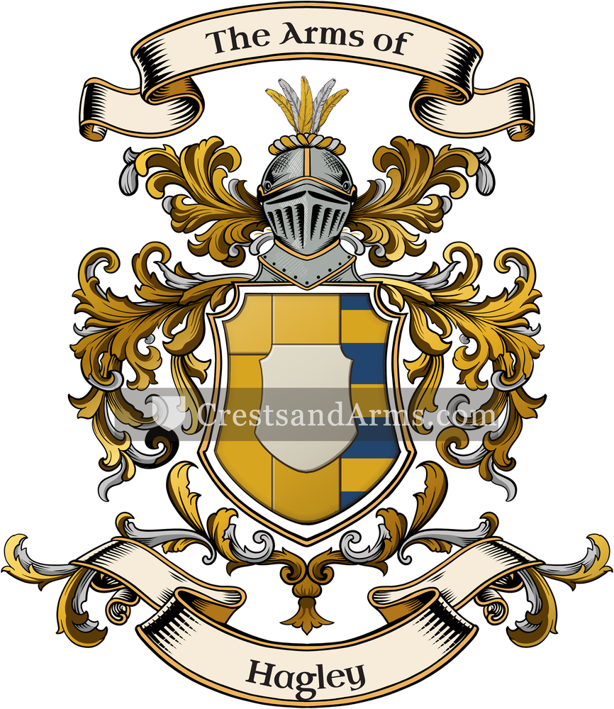 The Hagley coat of arms, drawn from the recorded blazon