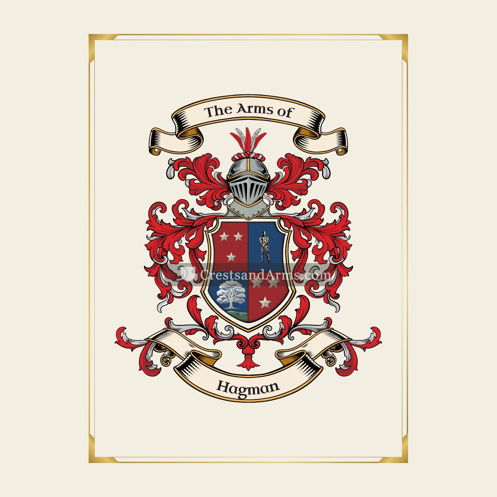 With gold border