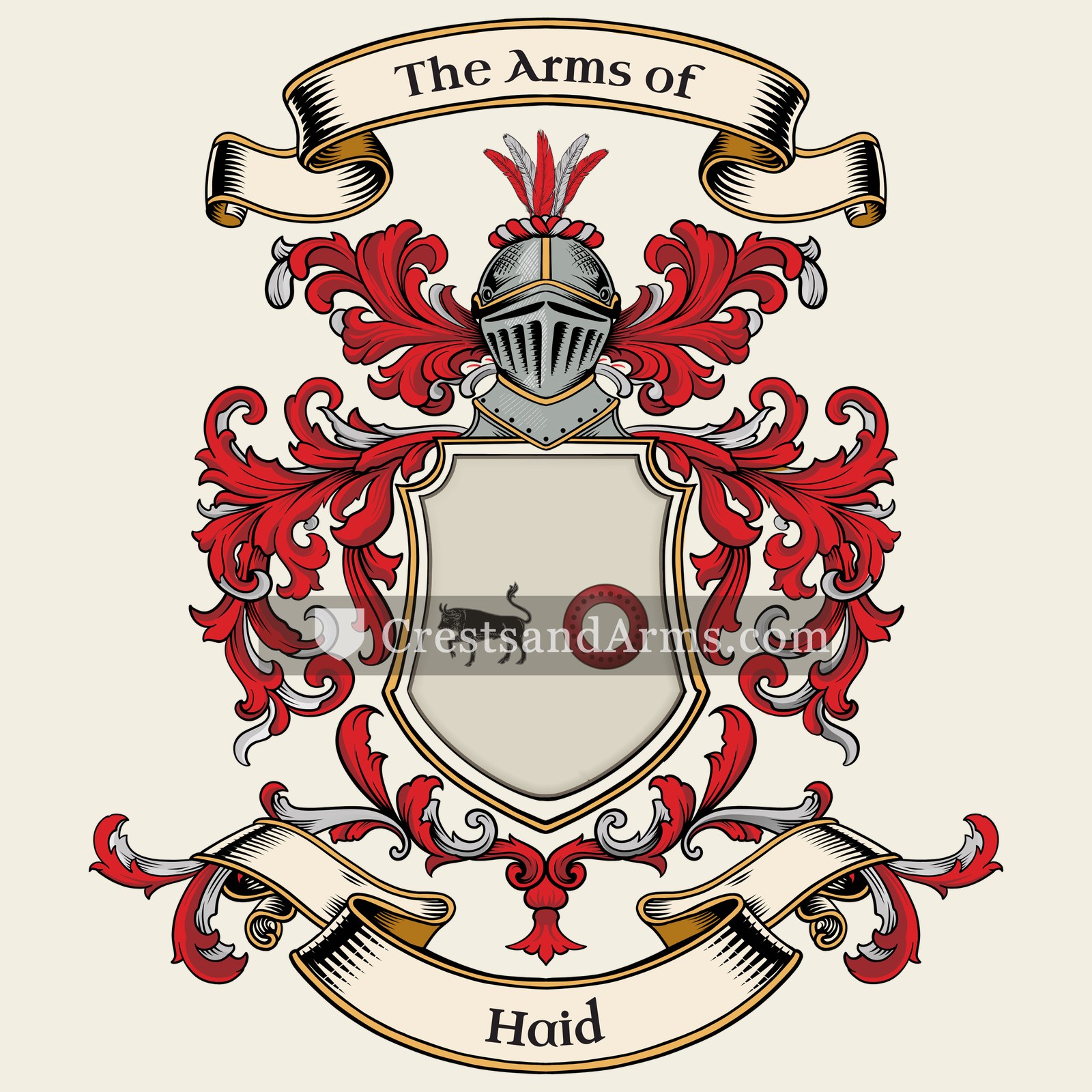 The Haid coat of arms, drawn from the recorded blazon