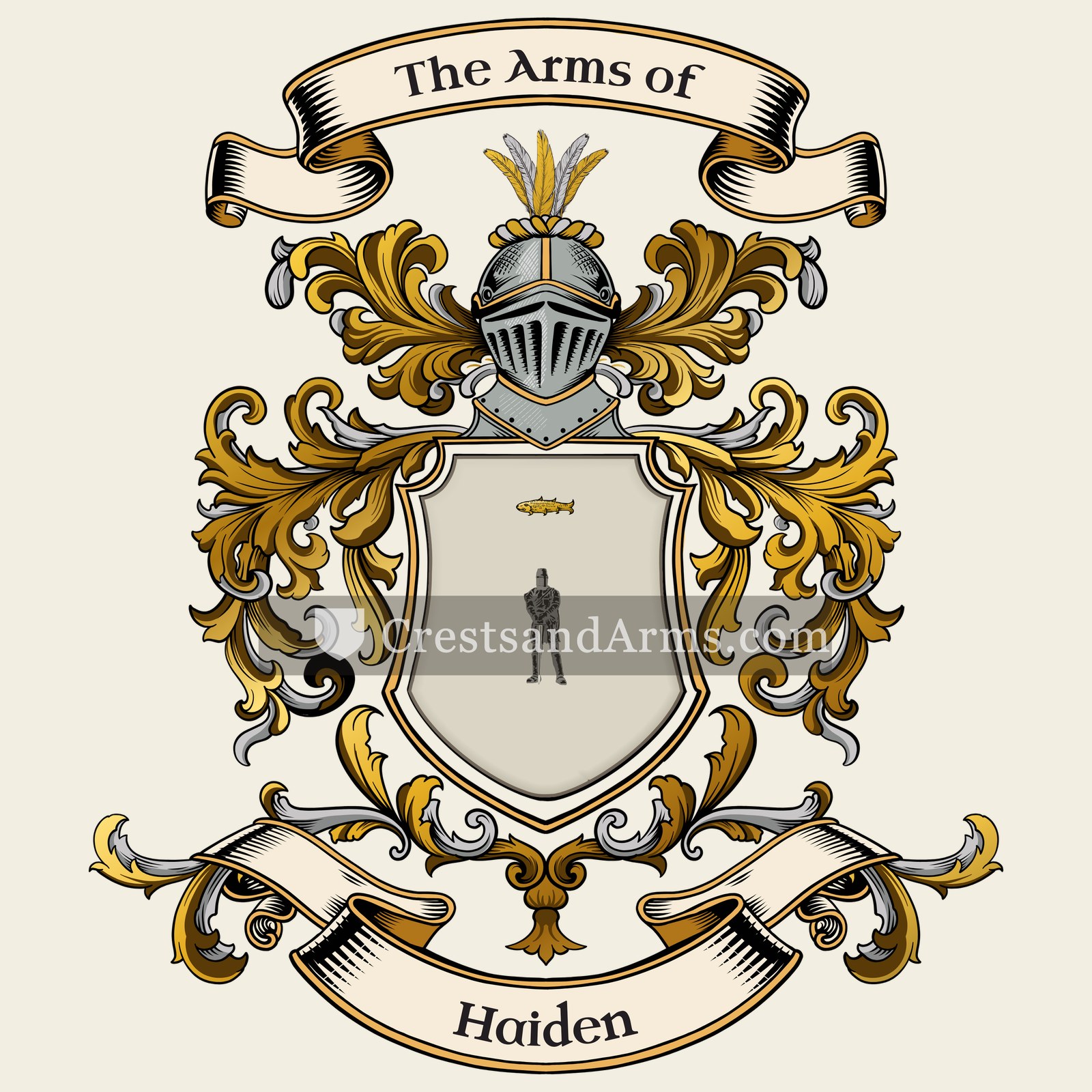 The Haiden coat of arms, drawn from the recorded blazon